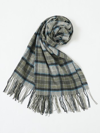 【カシミヤ100％】チェック柄 マフラー 60×180