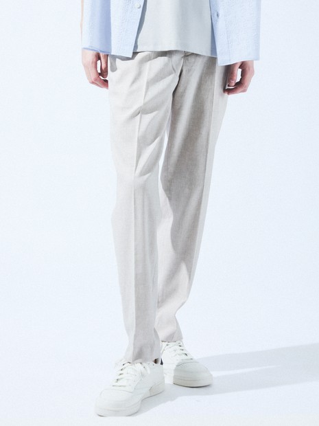 ABAHOUSE　アバハウス　ソロストレッチリネン パンツ セットアップ対応】ソロストレッチ リネン テーパード パンツ