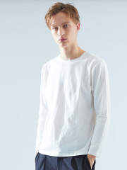【COTTON LYCRA】圧着クルーネック長袖Tシャツ