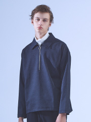 ABAHOUSE - 【CARREMAN】ポンチ グレンチェック ハーフZIPTシャツ