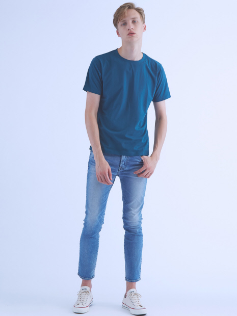 【ノンストレス】圧着クルーネックTシャツ