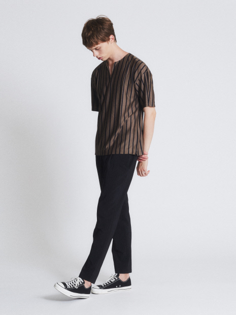 テンセルジャージーキーネック 半袖Tシャツ
