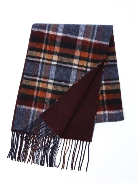 リバーシブルWOOLチェックマフラー