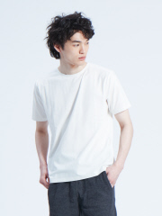 【ノンストレス】COTTON LYCRA圧着クルーネック半袖Tシャツ