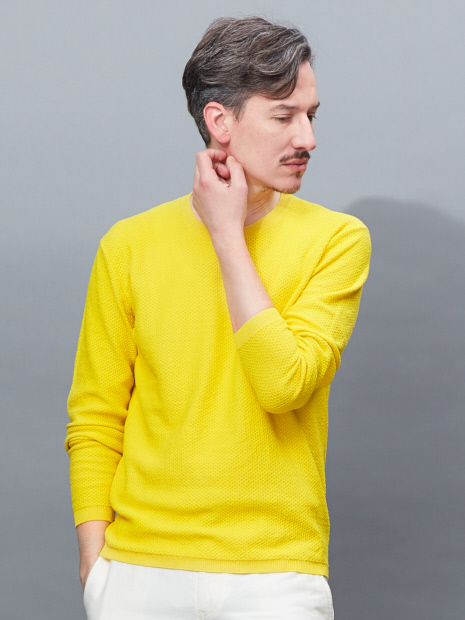 【Recency of Mine】LINEN TOPハニカムクルーニット