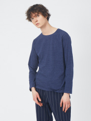 【ノンストレス】 圧着クルーロングTシャツ
