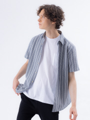 アウトレット (メンズ)
【FLEX】ブークレーラインストライプ 半袖 シャツ
