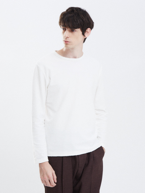 【Recency of Mine】ランダムパイルクルーネック ロングTシャツ