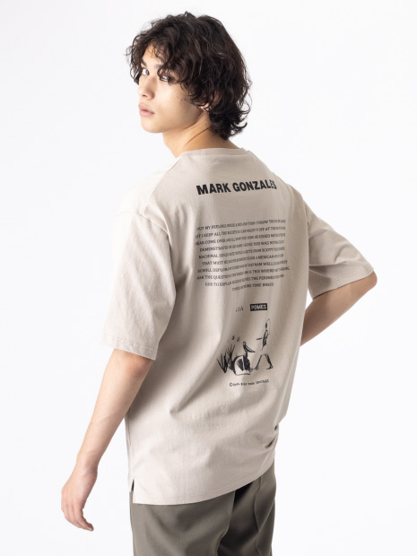 Mark Gonzales マークゴンザレス 別注 モノクロ バックプリント Tシャツ Outlet Men S アウトレット