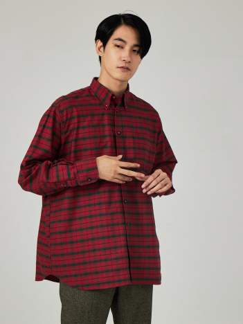 OUTLET (MEN'S) - 【Individualized shirts / インディビジュアライズドシャツ】 別注 ボタンダウン ネルチェック オーバーサイズ シャツ