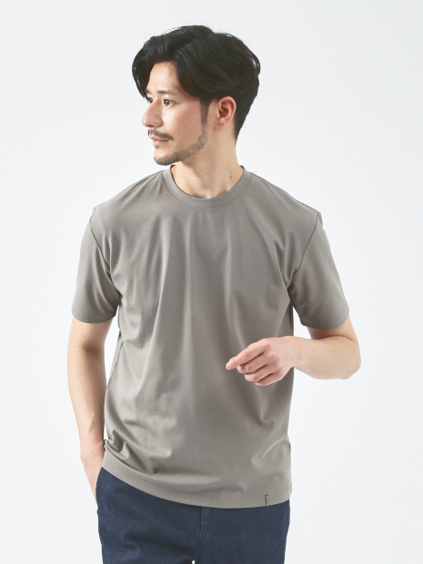 【クルーネック】ストレッチ ポンチ 半袖Tシャツ