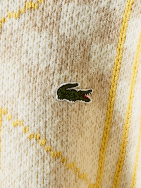 【LACOSTE】クレイジーパターン ニットプルオーバー /  AH08012-10