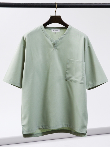 【ストレッチドライ】キーネック 半袖Tシャツ / スキッパーシャツ