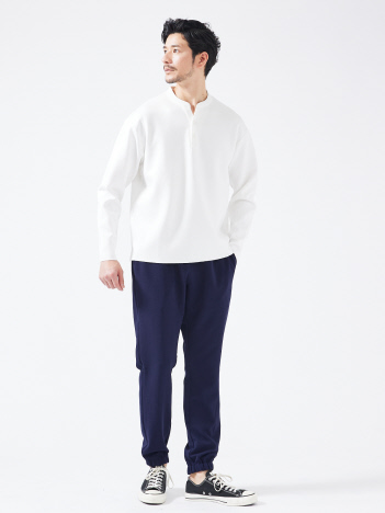 Vネック スキッパー 長袖Tシャツ