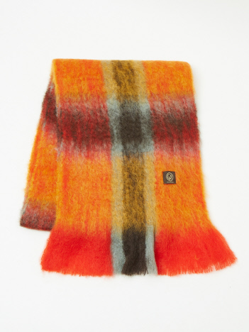 【MANTAS EZCARAY】シャギーモヘア マフラー TARTAN / ボリュームマフラー
