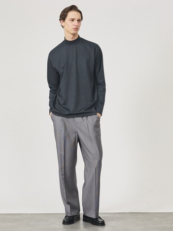 【シルキータッチ】ライトダンボールモックネック ロンT