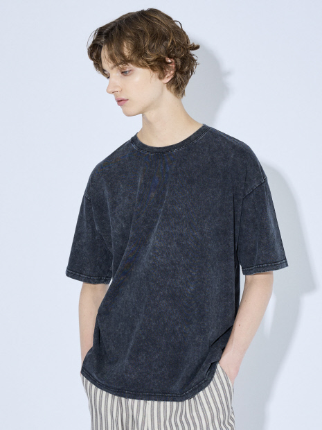 【ピグメント加工】クルーネック半袖Tシャツ