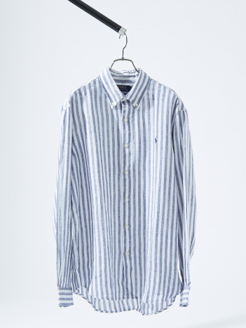 【POLO RALRHLAUREN/ポロ ラルフローレン】リネンボタンダウンシャツ カスタムフィット