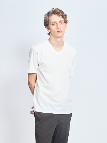 【接触冷感/WEB限定】フリーザー VネックTシャツ /アイスピケ ストレッチ