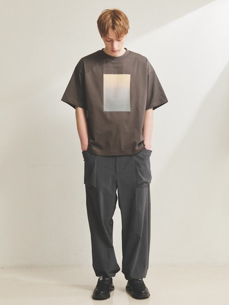 グラデーション グラフィック プリントTシャツ/オーバーサイズ