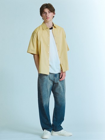 【ヴィンテージ加工】 LIGHT CURVED DENIM /ワイドデニム/ライトオンスデニム