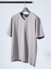 【定番】ドレスポンチ Vネック 半袖Tシャツ / ストレッチ 冷涼感