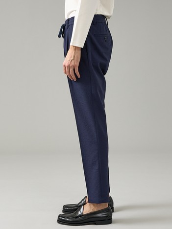 【セットアップ対応】リネンライク ライトイージースラックス / 軽量 ストレッチ 手洗い可