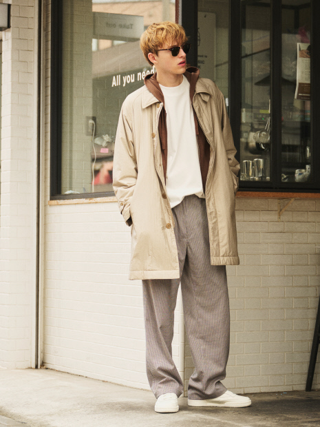 ワッシャーナイロン 中綿パデットコート / Padded Half Coat / バルカラーコート