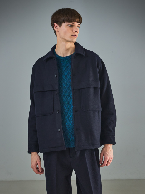 セットアップ対応】ウールミルド CPOシャツブルゾン/ ボックス