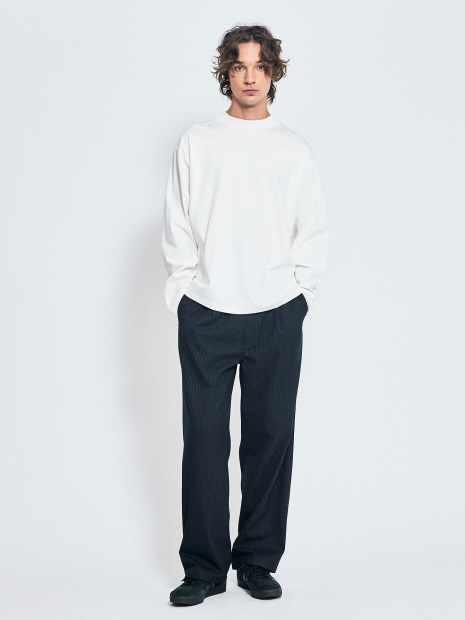 【シルケット加工】モックネック ロングTシャツ【予約】
