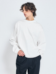 【シルケット加工】モックネック ロングTシャツ