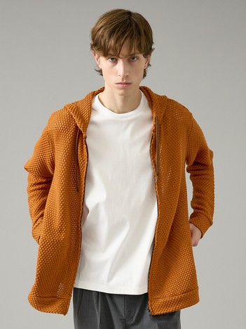 メッシュニット ダブルジップパーカー