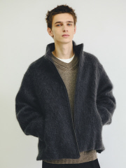 ウール×モヘア シャギー スタンドカラーブルゾン｜ABAHOUSE / アバハウス