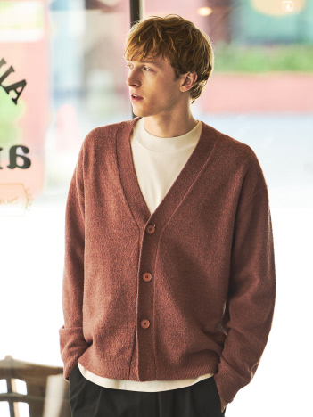 ウールミックス ブークレーニット カーディガン