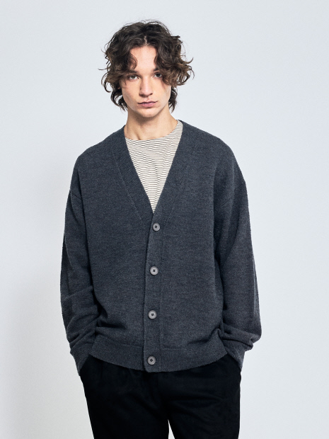 ウールミックス ブークレーニット カーディガン【予約】｜ABAHOUSE