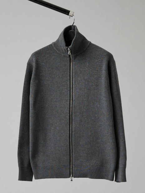 12ゲージ 畦編み ドライバーズニット / ダブルジップ｜ABAHOUSE