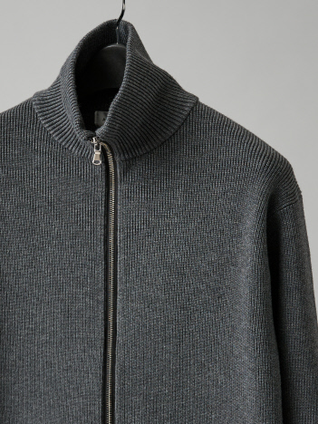 12ゲージ 畦編み ドライバーズニット / ダブルジップ