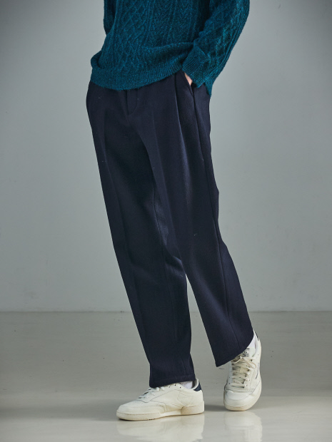 【セットアップ対応】ウールミルド ボリュームタック ワイドスラックス