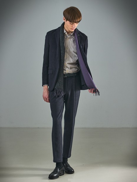 ウール×カシミヤ リバーシブル マフラー / ON・OFF兼用