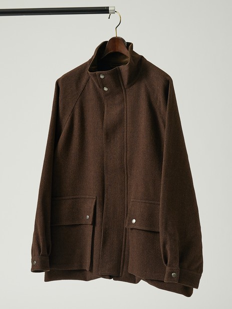 【Traditional Weatherwear】ELGIN LONG エルガン ロング ヒートツイード /スタンドカラーコート