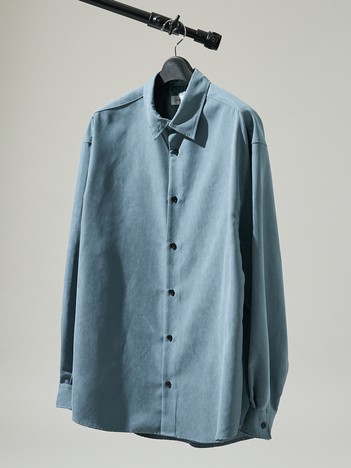 スエードタッチ オーバーサイズ レギュラーカラーシャツ