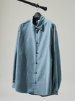 スエードタッチ オーバーサイズ レギュラーカラーシャツ