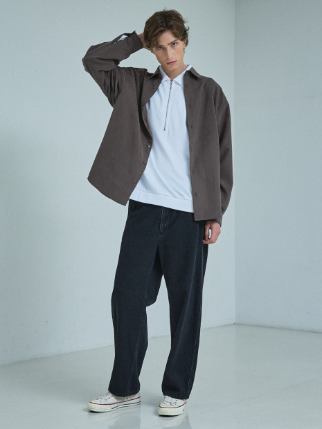 ウォッシュ加工】ロング ハーフジップ プルオーバー / ロンT｜ABAHOUSE