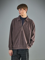 ウォッシュ加工】ロング ハーフジップ プルオーバー / ロンT｜ABAHOUSE