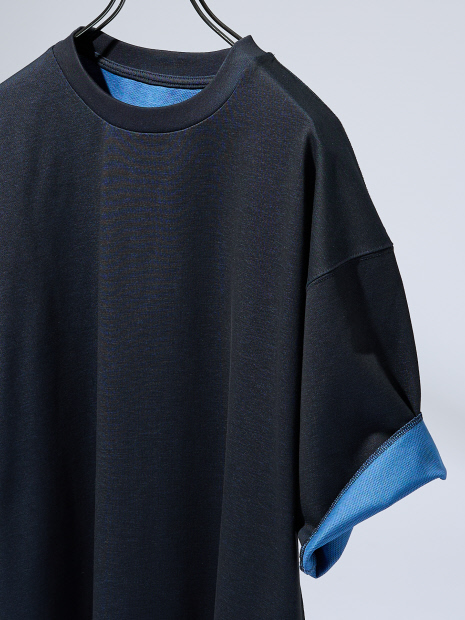 【リバーシブル配色】バックメッシュ 半袖Tシャツ / オーバーサイズ【予約】