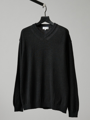 WOOL MIX ブークレーＶネックニット