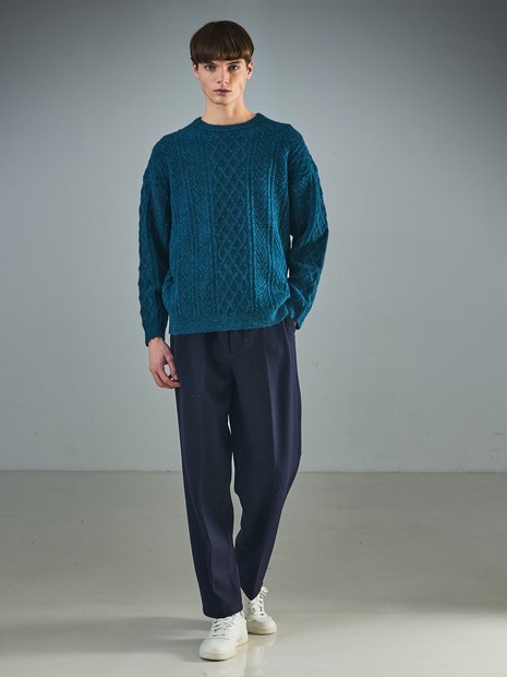 WOOL MIX メランジシャギー アランニット