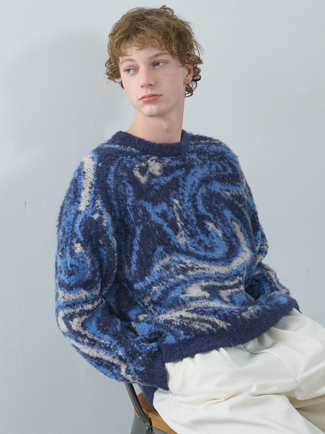 ループシャギー マーブル グラデーションニット｜ABAHOUSE / アバハウス