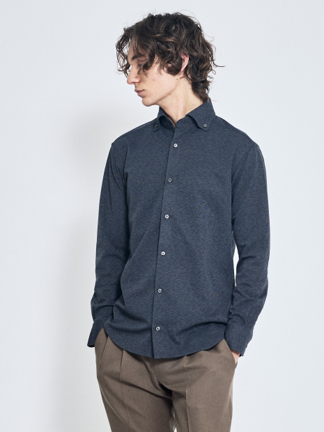【ON/OFF兼用】MESH JERSEY ボタンダウンシャツ / FLEX SHIRTS/ストレッチ 吸水速乾