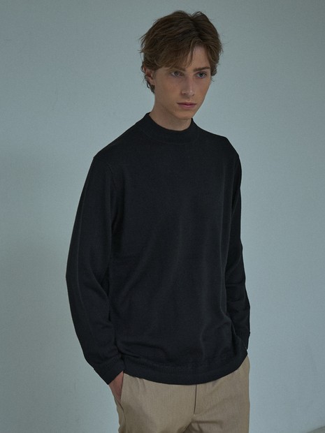 Pure Merino ハイゲージ タートルネックニット / ケーブルニット